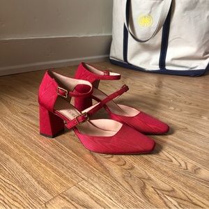 J CREW double buckle moire pump *new*